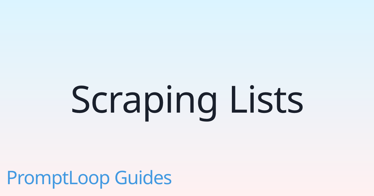 Scraping Lists